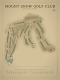 Mount Snow Golf Club course map poster, Vintage style, 12×16 / 18×24