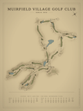 Muirfield Village Golf Club course map poster, Vintage style, 12×16 / 18×24