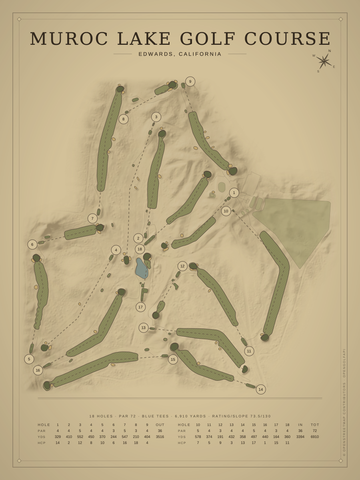 Muroc Lake Golf Course Map poster