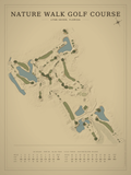 Nature Walk Golf Course map poster, Vintage style, 12×16 / 18×24