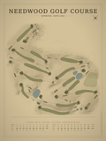 Needwood Golf Course map poster, Vintage style, 12×16 / 18×24