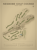 Neshobe Golf Course map poster, Vintage style, 12×16 / 18×24