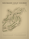 Neumann Golf Course map poster, Vintage style, 12×16 / 18×24