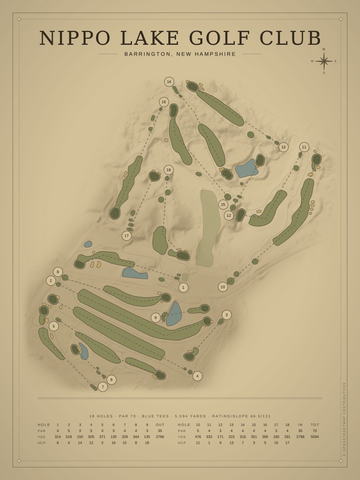 Nippo Lake Golf Club Course Map poster
