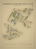 Nonesuch River Golf Club course map poster, Vintage style, 12×16 / 18×24
