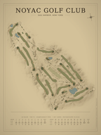 Noyac Golf Club course map poster, Vintage style, 12×16 / 18×24