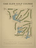 Oak Glen Golf Course map poster, Vintage style, 12×16 / 18×24