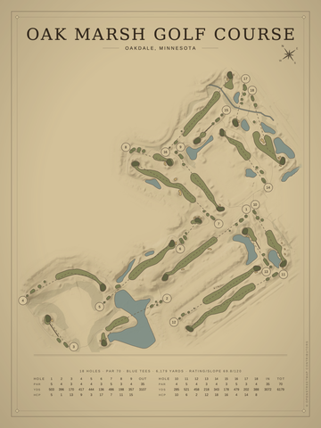 Oak Marsh Golf Course Map poster