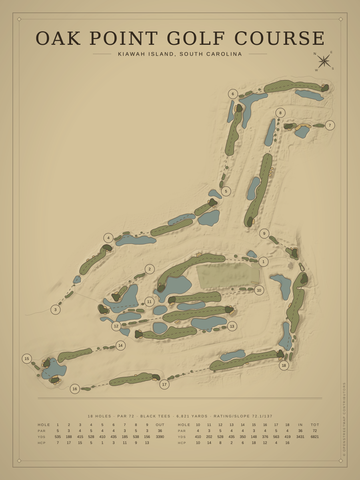 Oak Point Golf Course Map poster