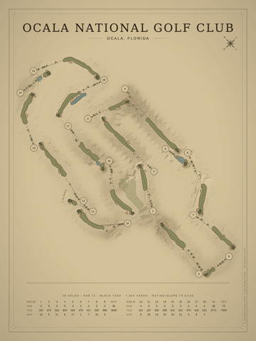Ocala National Golf Club Course Map poster