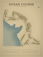 Ocean Course map poster, Vintage style, 12×16 / 18×24