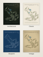 Ocean Edge Resort and Golf Club course map poster in four styles: Architectural, Classic, Blueprint and Vintage