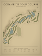 Oceanside Golf Course map poster, Vintage style, 12×16 / 18×24