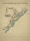 Old American Golf Club course map poster, Vintage style, 12×16 / 18×24