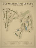 Old Chatham Golf Club course map poster, Vintage style, 12×16 / 18×24