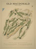 Old Macdonald course map poster, Vintage style, 12×16 / 18×24