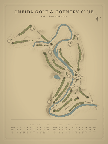 Oneida Golf & Country Club Course Map poster