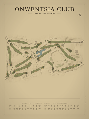 Onwentsia Club Course Map poster