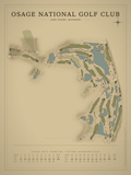 Osage National Golf Club course map poster, Vintage style, 12×16 / 18×24