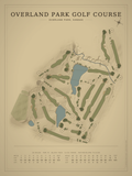Overland Park Golf Course map poster, Vintage style, 12×16 / 18×24