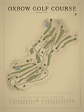 Oxbow Golf Course map poster, Vintage style, 12×16 / 18×24