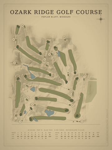 Ozark Ridge Golf Course Map poster