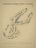 Painted Dunes Golf Course map poster, Vintage style, 12×16 / 18×24