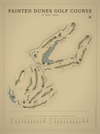Painted Dunes Golf Course map poster, Vintage style, 12×16 / 18×24