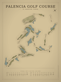 Palencia Golf Course map poster, Vintage style, 12×16 / 18×24