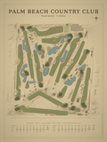 Palm Beach Country Club course map poster, Vintage style, 12×16 / 18×24