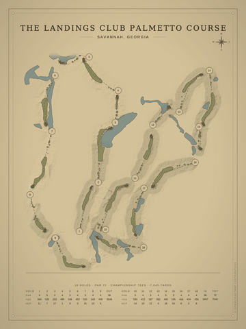The Landings Club Palmetto Course Map poster