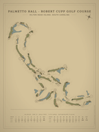 Palmetto Hall - Robert Cupp Golf Course map poster, Vintage style, 12×16 / 18×24