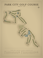 Park City Golf Course map poster, Vintage style, 12×16 / 18×24