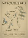 Parkland Golf Course map poster, Vintage style, 12×16 / 18×24