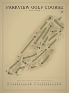 Parkview Golf Course map poster, Vintage style, 12×16 / 18×24