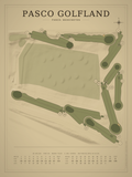 Pasco Golfland course map poster, Vintage style, 12×16 / 18×24