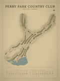 Perry Park Country Club course map poster, Vintage style, 12×16 / 18×24