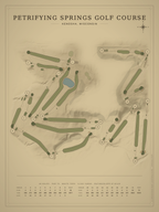 Petrifying Springs Golf Course map poster, Vintage style, 12×16 / 18×24