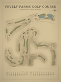 Pevely Farms Golf Course map poster, Vintage style, 12×16 / 18×24