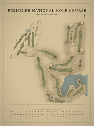 Pezhekee National Golf Course Map poster