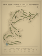 Pfau Golf Course at Indiana University course map poster, Vintage style, 12×16 / 18×24