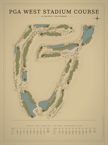 PGA West Stadium Course Map poster
