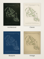 Pickwick Landing State Park Golf Course map poster in four styles: Architectural, Classic, Blueprint and Vintage