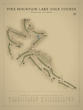 Pine Mountain Lake Golf Course map poster, Vintage style, 12×16 / 18×24