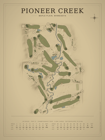 Pioneer Creek Course Map poster