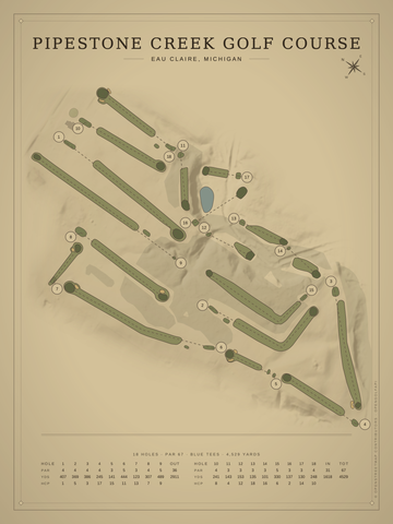 Pipestone Creek Golf Course Map poster