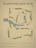 Plantation Golf Club course map poster, Vintage style, 12×16 / 18×24