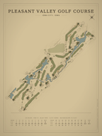 Pleasant Valley Golf Course map poster, Vintage style, 12×16 / 18×24