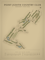 Point Judith Country Club course map poster, Vintage style, 12×16 / 18×24