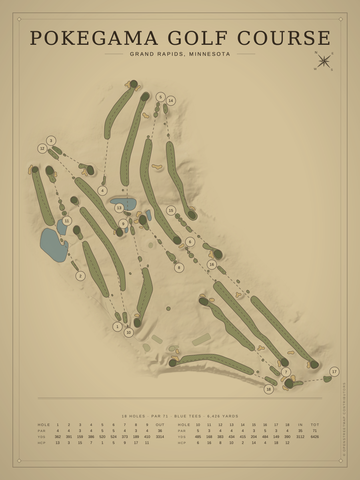 Pokegama Golf Course Map poster